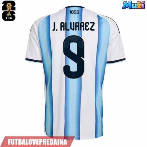 Lacne Muži Futbalové dres Argentína Julian Alvarez #9 MS 2026 Krátky Rukáv - Domáci